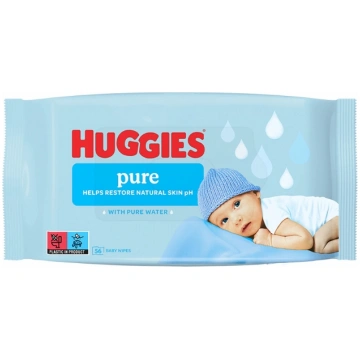 Mitrās salvetes HUGGIES 56gab - PURE