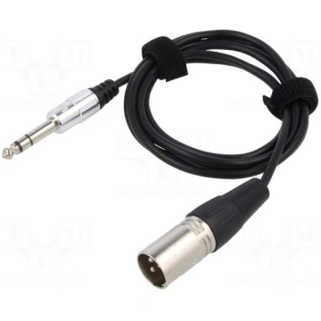 Cable | Jack 6,3mm 3pin plug,XLR male 3pin | 1.5m 