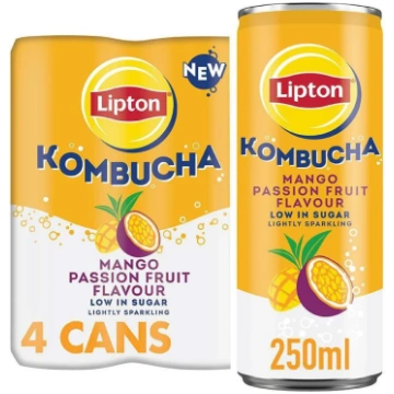 Lipton Kombucha Mango & Passion Fruit, 250ml (Pack