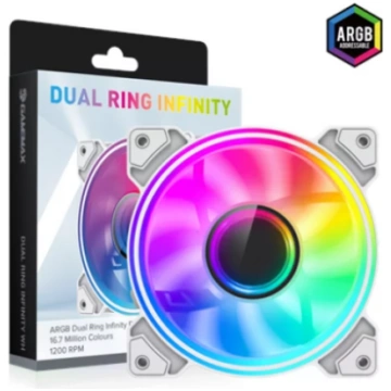 Gamemax Case Fan | DUAL RING INFINITY WH | White 6