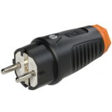 Spraudnis gumijas 3x16A (2P+E) IP54 250VAC, melns,