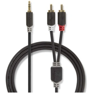 Kabelis Nedis AUX 3.5mm - 2x RCA 2m CABW22200AT20