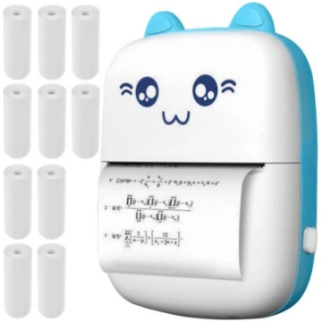Mini foto printeris ar Bluetooth + 10 papīra rullī