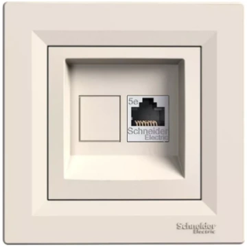 ASFORA Rozete 1-vietīgs RJ45 CAT-5 ar rāmi bēšs EP