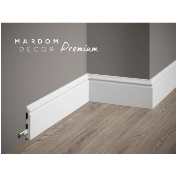 80mm MD018 PREMIUM polisterēna krāsota balta grīdl