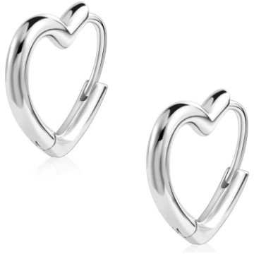 CASSIECA Heart Hoop Earrings Silver 925 sudraba au
