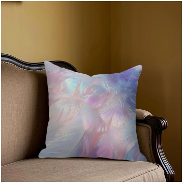 Iridescent Feathers square Jacquard Pillow Cover f