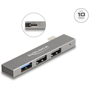 Delock 3 Port Slim USB Hub with USB Type-C™ to 1 x