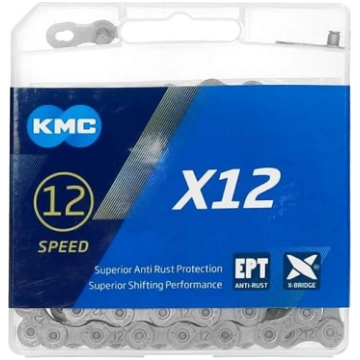 KMC Unisex X12 ķēde, pelēka, 1/2” x 11/128” ANE55B