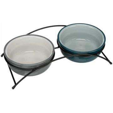 Trixie Bowl Set ceramic/metal paaugstināts bļodu k