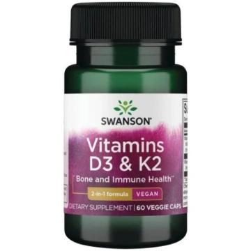 SWANSON Vitamins D3 & K2 - 2,000 Iu & 75 mcg 60 Ve