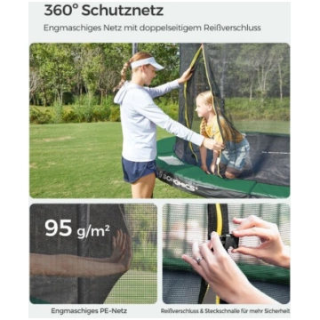 Batuts 305 cm melns-tumši zaļš