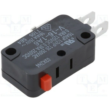 Microswitch SNAP ACTION; 16A/250VAC; 0.3A/250VDC; 