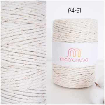 Combed cord (warp) / 4mm / Zero Waste Cotton - 100