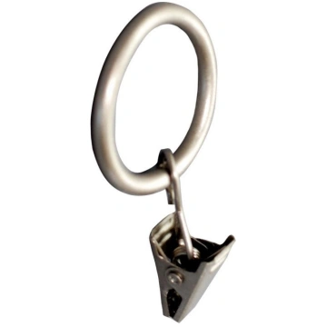 Domoletti CURTAIN RINGS W CUR CLIPS SILV D19 10UNI