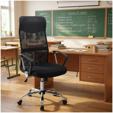 Ergonomisks biroja datorkrēsls siets melns 130kg s