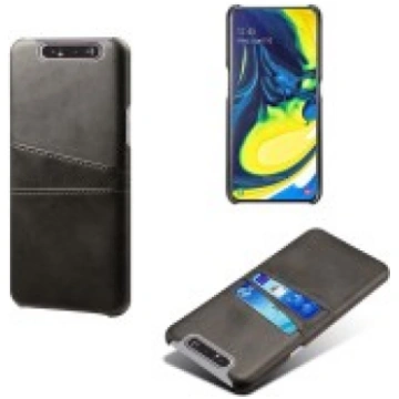 Double Card Slots PU Leather Coated PC Back Case p