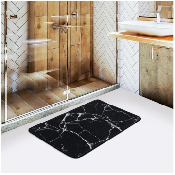 Vannas istabas paklājs MARBLE 40x60 cm melna Asir