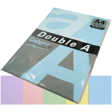 Krāsaina papīra A4 double a Mix 5 pasteļtoņu krāsa