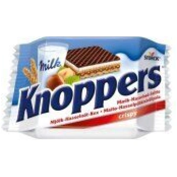 Vafeles kraukšķīgās KNOPPERS ar lazdu riekstu pild