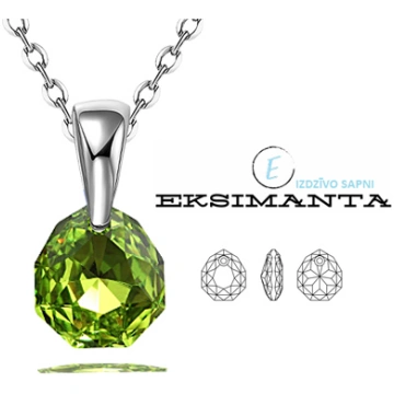 Sudraba Kaklarota ar Swarovski Elementu Eksimanta.