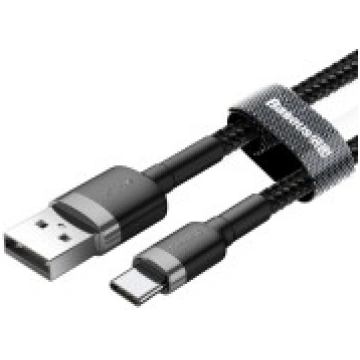 Baseus 3M Cafule 2A USB to Type-C cable - Pelēks /