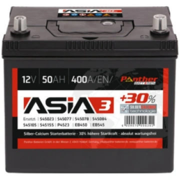 Akumulators Panther ASIA +30%, 50Ah 400A/EN 12V (-