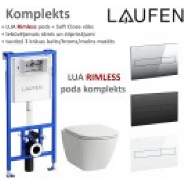 Komplekts Laufen LUA Rimless pods + SC vāks + rāmi