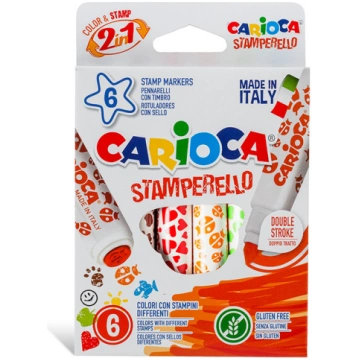 Flomasteri-zīmogi Universal Carioca 6 krāsas - 200
