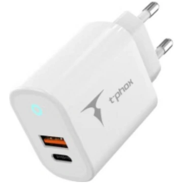 WALL CHARGER T-PHOX GLORY 45W USB/USB-C WHITE LAD0