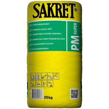 Apmetuma cementa maisījums Sakret PM Super, izlīdz