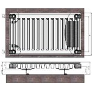 Radiators 11x400x600 sānu piesl. Termolux 9014006 