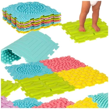 Ortopēdiskais paklājiņš pasteļkrāsas, komplekts 8 