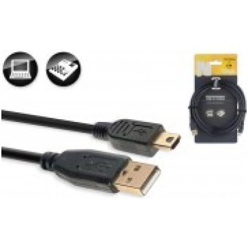 Kabelis 2.0 USB-A uz Mini USB-A, 5m Stagg NCC5UAUN