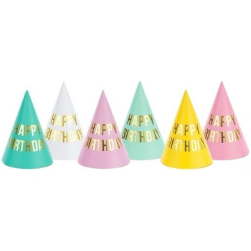 PartyDeco papīra cepures, 6 gab