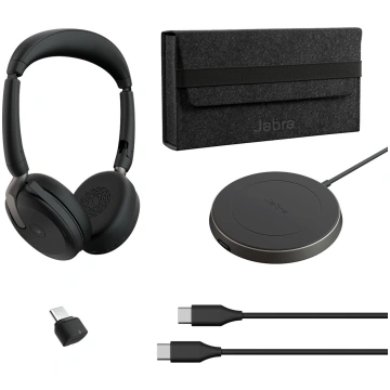 Bezvadu austiņas Jabra Evolve2 65 Flex Duo, melna 