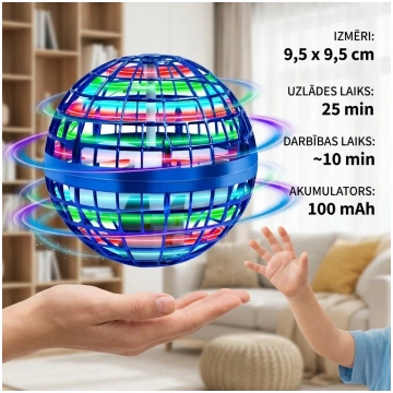 Lidojoša bumba / drons ar LED gaismām, lādējams