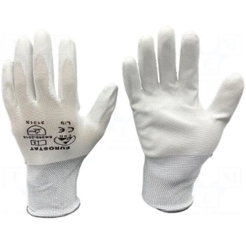 Protective gloves | Size: M | ESD | white | EUROST