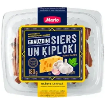 Grauzdiņi MARIO, ar siera un ķiploku garšu, 180g
