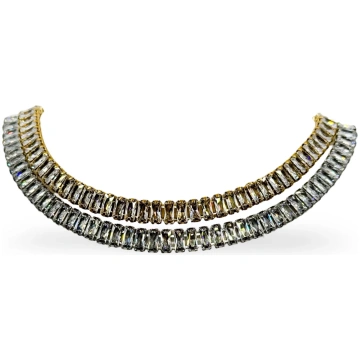 Tennis Bib Necklace - Silver