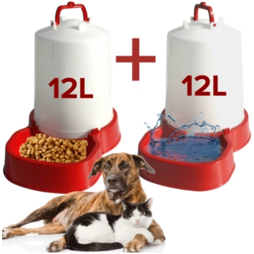 Kaķu/suņu dzirdne + barotava 12L