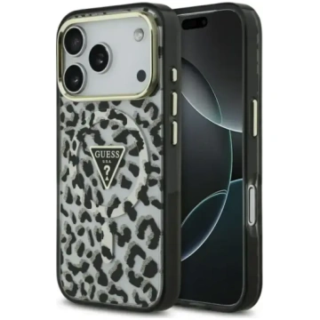 Guess Leopard Glitter MagSafe maciņš priekš iPhone