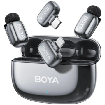 Bezvadu mikrofons Boya Mini 2-01 Lightning+USB-C, 