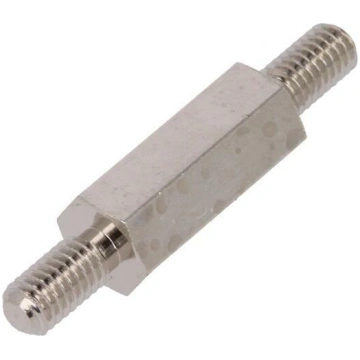 Screwed spacer sleeve; 12mm; Ext.thread: M3; hexag