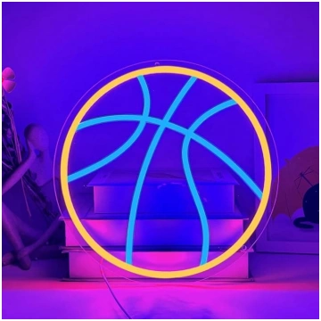 Basketbola neona izkārtne, spēļu istabas neona apg