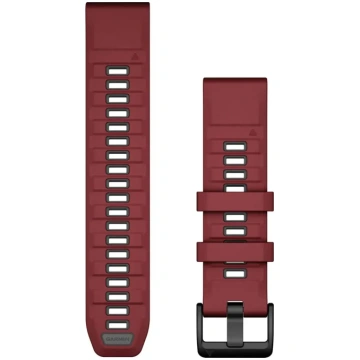 QuickFit 22 Watch Bands, Marsala/Graphite Silicone