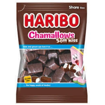 Bezglutēna Haribo Chamallows Soft-Kiss zefīri šoko