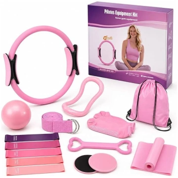 Pilates gredzenu komplekts, 12-in-1 komplekts siev