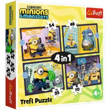 TREFL MINIONS Pužļu komplekts 4in1 Minions