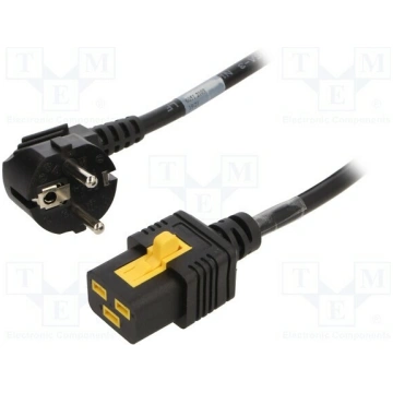 Cable; 3x1.5mm2; CEE 7/7 (E/F) plug angled,IEC C19